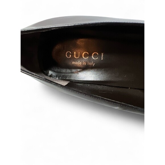 Vintage GUCCI High Heeled Brown Patent Leather LOAFERS, 9B,  Pristine Condition - Picture 7 of 9